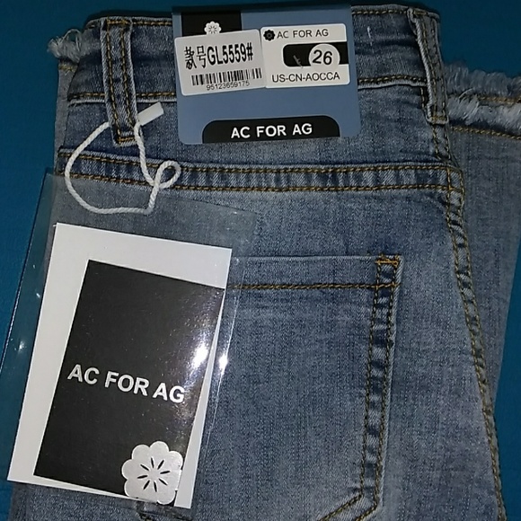 NWT AC FOR AG Flare Skin 5 size 25/26 light blue w - Picture 1 of 8